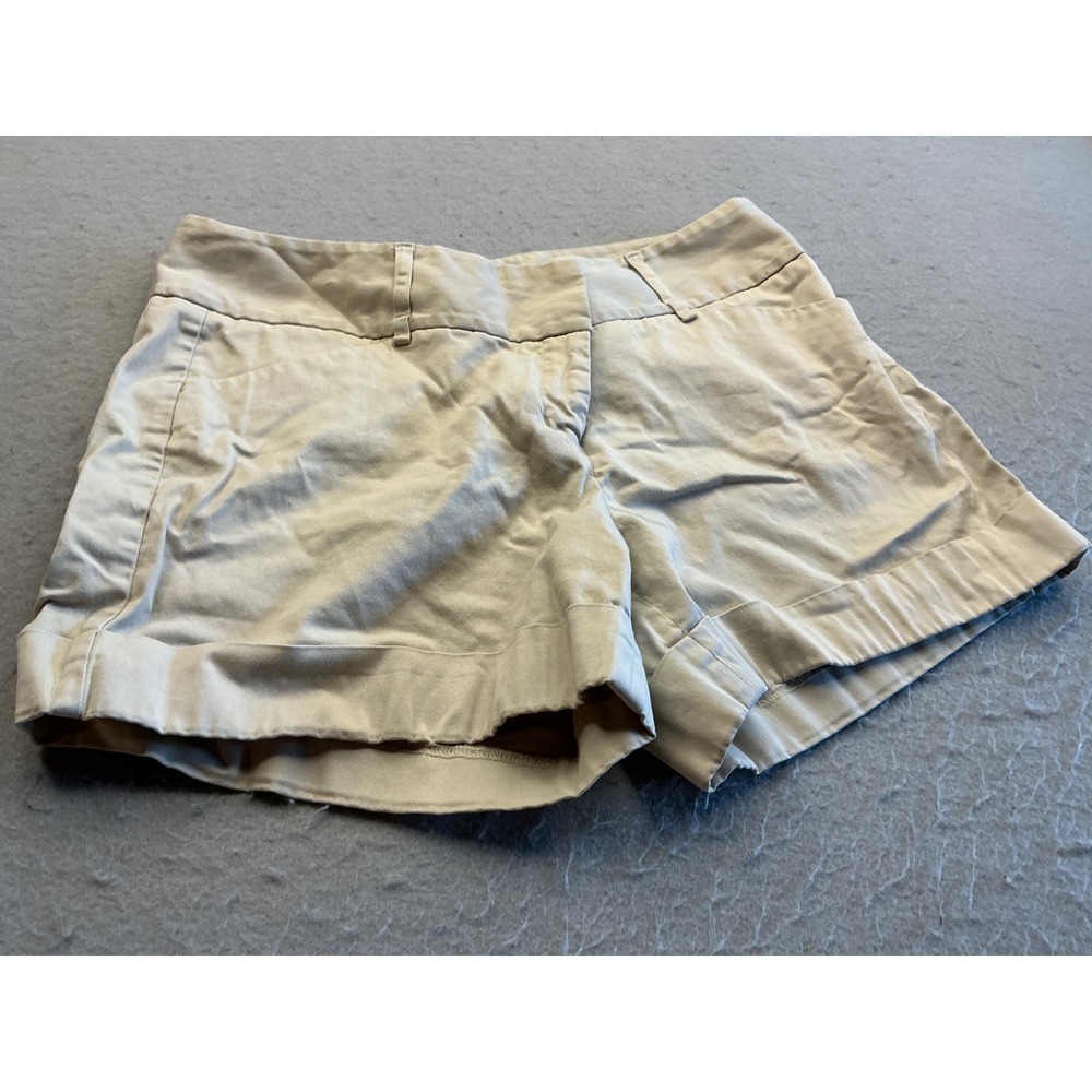 Express Vintage Khaki Chino Shorts Cuffed Low Rise Tan Size 10 Preppy Y2K
